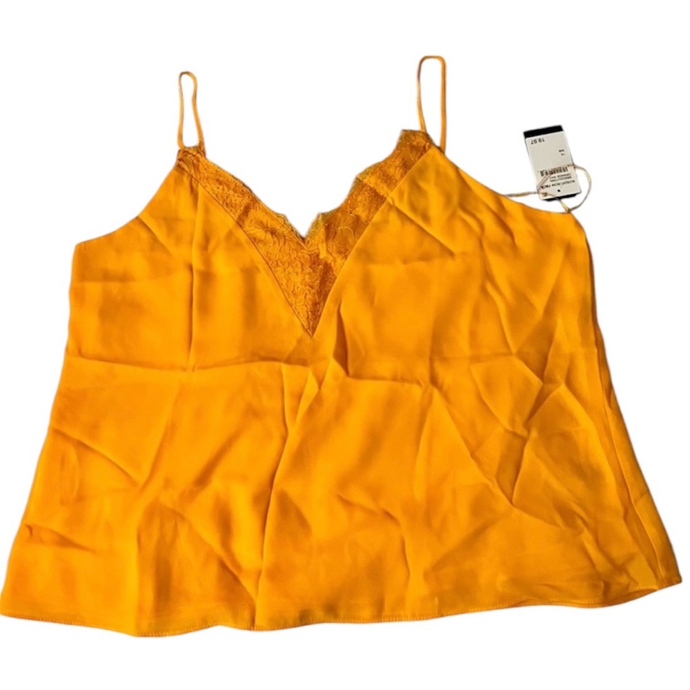 NEW Melrose and Market Size 1X Orange Lace V Neckline Camisole With Tags